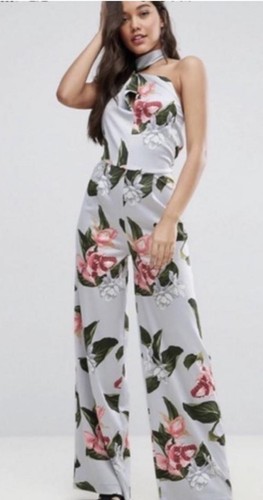Mango jumpsuit silber blumen - jumpsuit,
