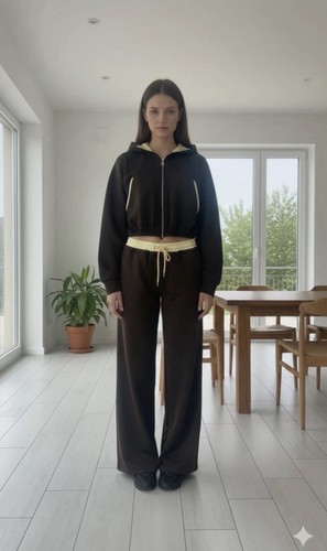 Damen overall braun und gelb - braun,